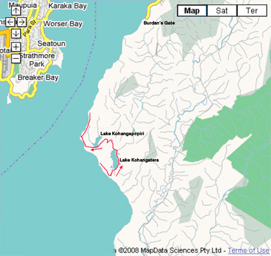 Bike trip Baring Head to Lakes Kohangapiripiri and Kohangatera