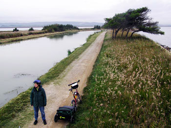 Biking round the south of France with trailers - the Salt Lakes